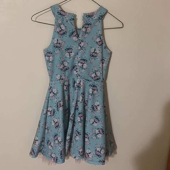 Beautees Blue Floral Kids Dress 8 - Picture 3 of 5